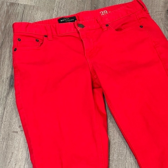 EUC Women’s J. Crew 29 Regular MATCHSTICK Light Red Staple Jeans Denim Pants - Picture 3 of 8